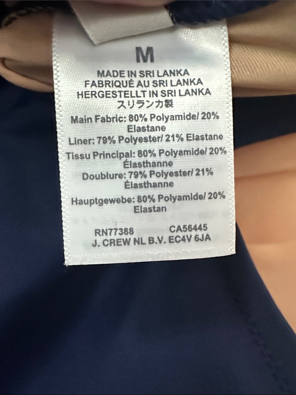 J. Crew Navy Ruched V-Neck One-Piece Swimsuit - Picture 5 of 6